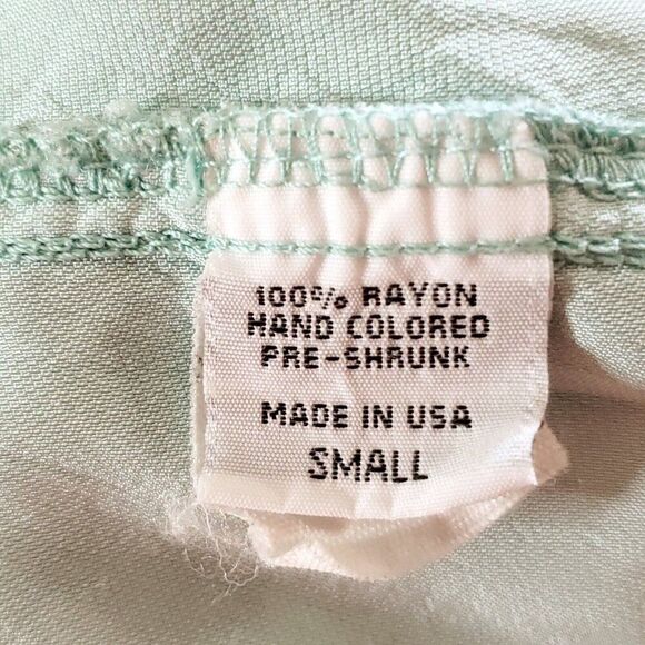 90s Y2k Velvet Button Up Blouse Shirt Top S Minty Green Notched Collar Fairycore - Picture 5 of 6